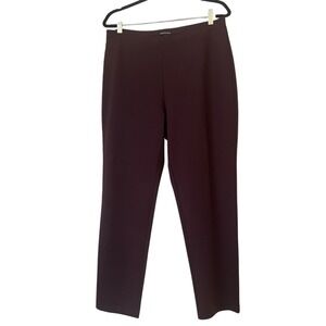 Eileen Fisher Burgundy Flex Ponte Pull On Ankle Pants Sz L Stretch